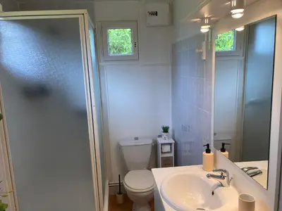 Salle de bains dans l'établissement Gîte de Blay