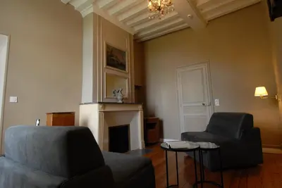 Coin salon dans l'établissement Domaine de Bayeux