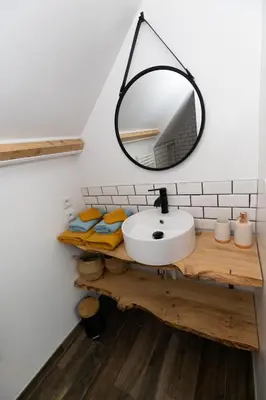 Salle de bains dans l'établissement Le paille en queue