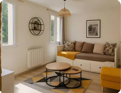 Coin salon dans l'établissement Appartement Cosy Hypercentre CAEN