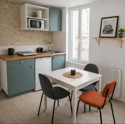 Cuisine ou kitchenette dans l'établissement Appartement Cosy Hypercentre CAEN
