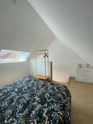 Un ou plusieurs lits dans un hébergement de l'établissement gîte avec chambre mezzanine pour 2 pers