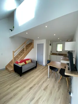 Cuisine ou kitchenette dans l'établissement gîte avec chambre mezzanine pour 2 pers