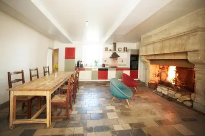 Cuisine ou kitchenette dans l'établissement Ferme de Franqueville