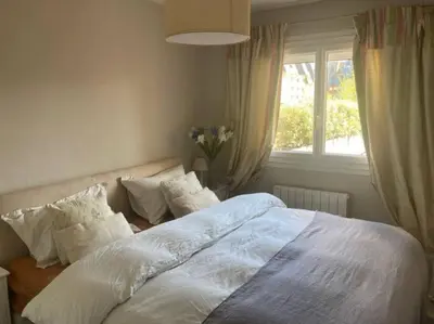 Un ou plusieurs lits dans un hébergement de l'établissement Bronzer à Cabourg ! 2Terrasses au soleil & abritéesduvent 80m2