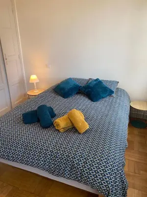 Un ou plusieurs lits dans un hébergement de l'établissement Superbe appartement F2 refait à neuf plein centre