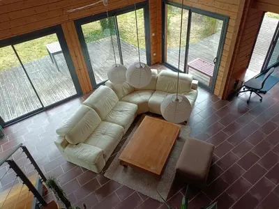 Coin salon dans l'établissement Gîte de la Croix Regnault