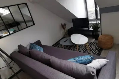 Coin salon dans l'établissement Appartement cosy, 300m de la mer
