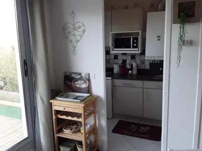 Cuisine ou kitchenette dans l'établissement ker Mamie