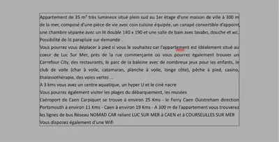 Plan de l'établissement Appartement 35 m2 1er étage 200 m de la mer avec jardin