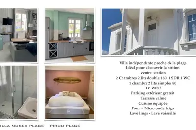 Cuisine ou kitchenette dans l'établissement Pirou plage La Villa Mosca