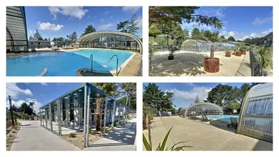 Piscine de l'établissement Cottage Jullouville Piscine Chauffée Accès Plage Baie du Mont Saint Michel ou située à proximité