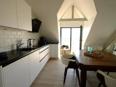 Cuisine ou kitchenette dans l'établissement La dunette : loft vue imprenable