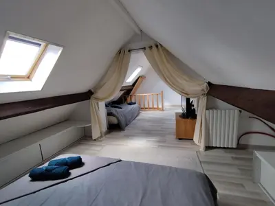 Un ou plusieurs lits dans un hébergement de l'établissement A la découverte du cotentin