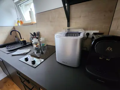 Cuisine ou kitchenette dans l'établissement Caen, Tu m'aimes - Suite Romantique