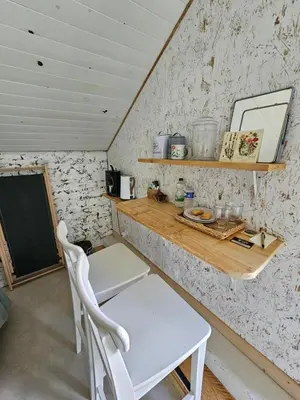 Cuisine ou kitchenette dans l'établissement La Kabane