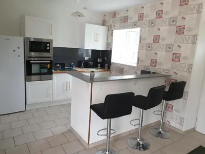 Cuisine ou kitchenette dans l'établissement Ferme de Barville & SPA