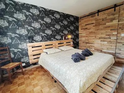 Un ou plusieurs lits dans un hébergement de l'établissement Pavillon 200m de la mer