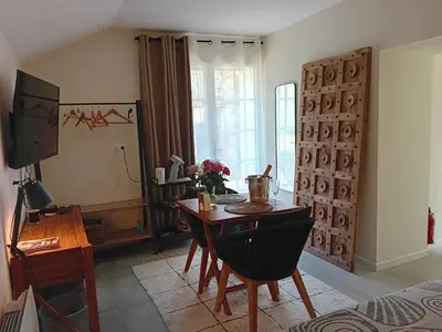 Télévision ou salle de divertissement dans l'établissement Le Clos de l'Aiguillon