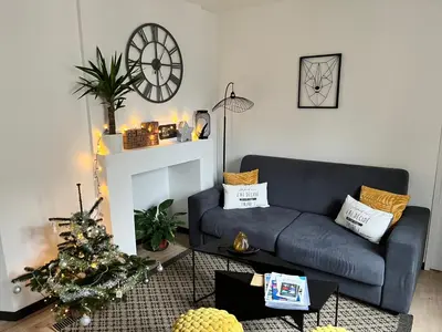 Coin salon dans l'établissement Coin de paradis avec spa illimité en plein centre Avranches