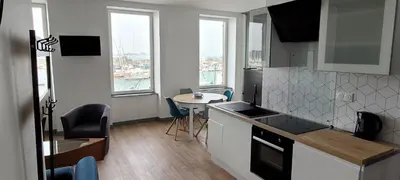Cuisine ou kitchenette dans l'établissement Gîte la rose des vents