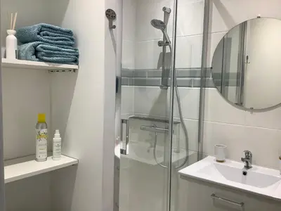 Salle de bains dans l'établissement Scidesdunes