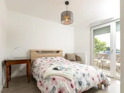 Un ou plusieurs lits dans un hébergement de l'établissement Apartment Ker Eol-1 by Interhome