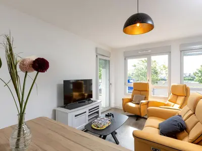 Coin salon dans l'établissement Apartment Ker Eol-1 by Interhome