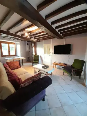 Télévision ou salle de divertissement dans l'établissement Gite du haut Brésil