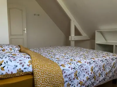 Un ou plusieurs lits dans un hébergement de l'établissement Maison familiale à 1km de la mer
