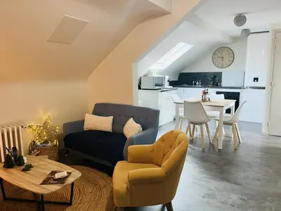 Cuisine ou kitchenette dans l'établissement Le 6 appartement Centre-ville Caen - Port