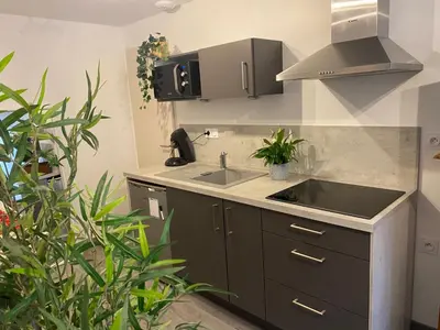 Cuisine ou kitchenette dans l'établissement Charmant appartement proche du centre ville