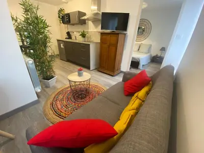 Cuisine ou kitchenette dans l'établissement Charmant appartement proche du centre ville