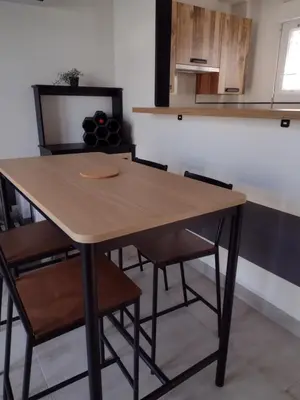 Cuisine ou kitchenette dans l'établissement Eco-Logis le 50, maison avec jardins et terrasse privatifs