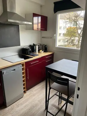 Cuisine ou kitchenette dans l'établissement Charmant studio cosy avec parking
