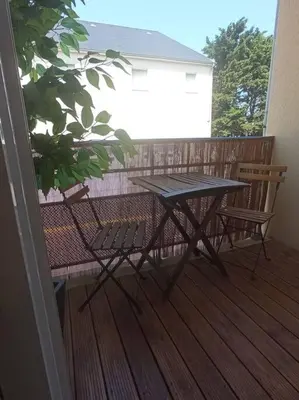 Balcon ou terrasse dans l'établissement A 50 m de la plage, appartement de 35 m2 : Les pieds salés