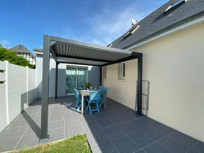 Balcon ou terrasse dans l'établissement Holiday Home in Normandy near Sandy Beach