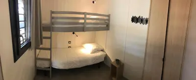Un ou plusieurs lits dans un hébergement de l'établissement Cottage Jullouville récent l'Edune résidence vacances - plage 150 m -piscine - Wifi