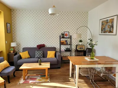 Coin salon dans l'établissement Gîte Homard - Bord de mer - 4/6 personnes