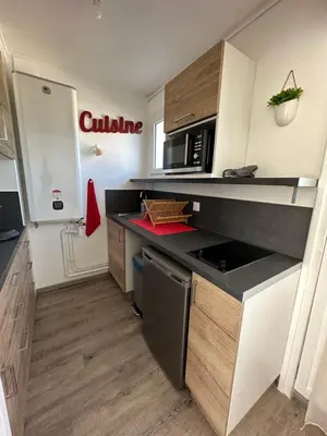 Cuisine ou kitchenette dans l'établissement Arlette