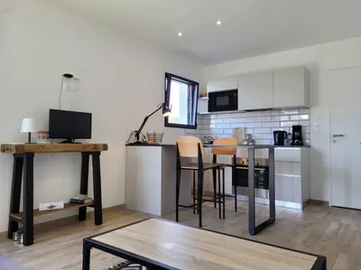 Cuisine ou kitchenette dans l'établissement L'Escapade T1 de 30 m2 neuf.