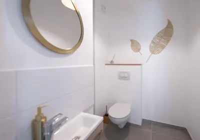 Salle de bains dans l'établissement Cosy, lumineux, proche du centre-ville , Sombrero - SILS