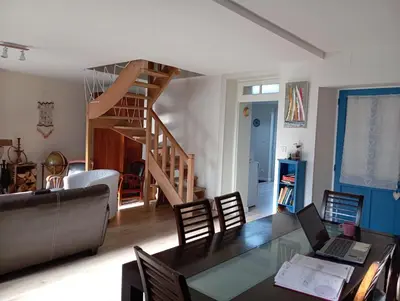 Coin salon dans l'établissement Maison de pécheur a Barfleur