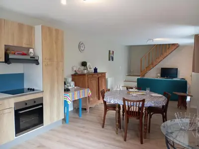 Cuisine ou kitchenette dans l'établissement GITE A BARFLEUR