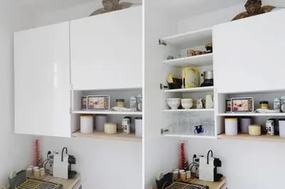 Cuisine ou kitchenette dans l'établissement La BALEINE BLEUE