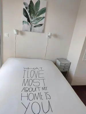 Un ou plusieurs lits dans un hébergement de l'établissement Bel appartement refait à neuf, calme et ensoleillé