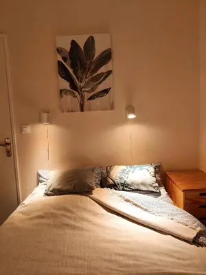 Un ou plusieurs lits dans un hébergement de l'établissement Bel appartement refait à neuf, calme et ensoleillé