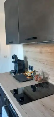 Cuisine ou kitchenette dans l'établissement Le bon plan entre Caen et la mer ** Draps et ménage inclus !**