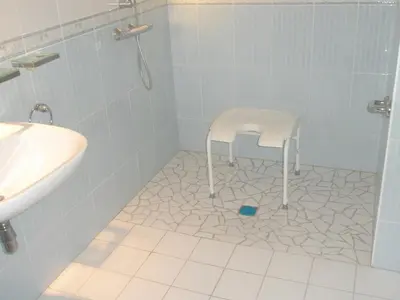 Salle de bains dans l'établissement Gite Couesnon
