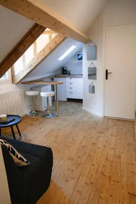 Cuisine ou kitchenette dans l'établissement Charmant studio typique & cosy au Cœur de Caen